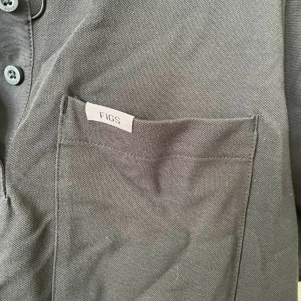FigsPro Black Polo Shirt, size Large - Picture 3 of 4